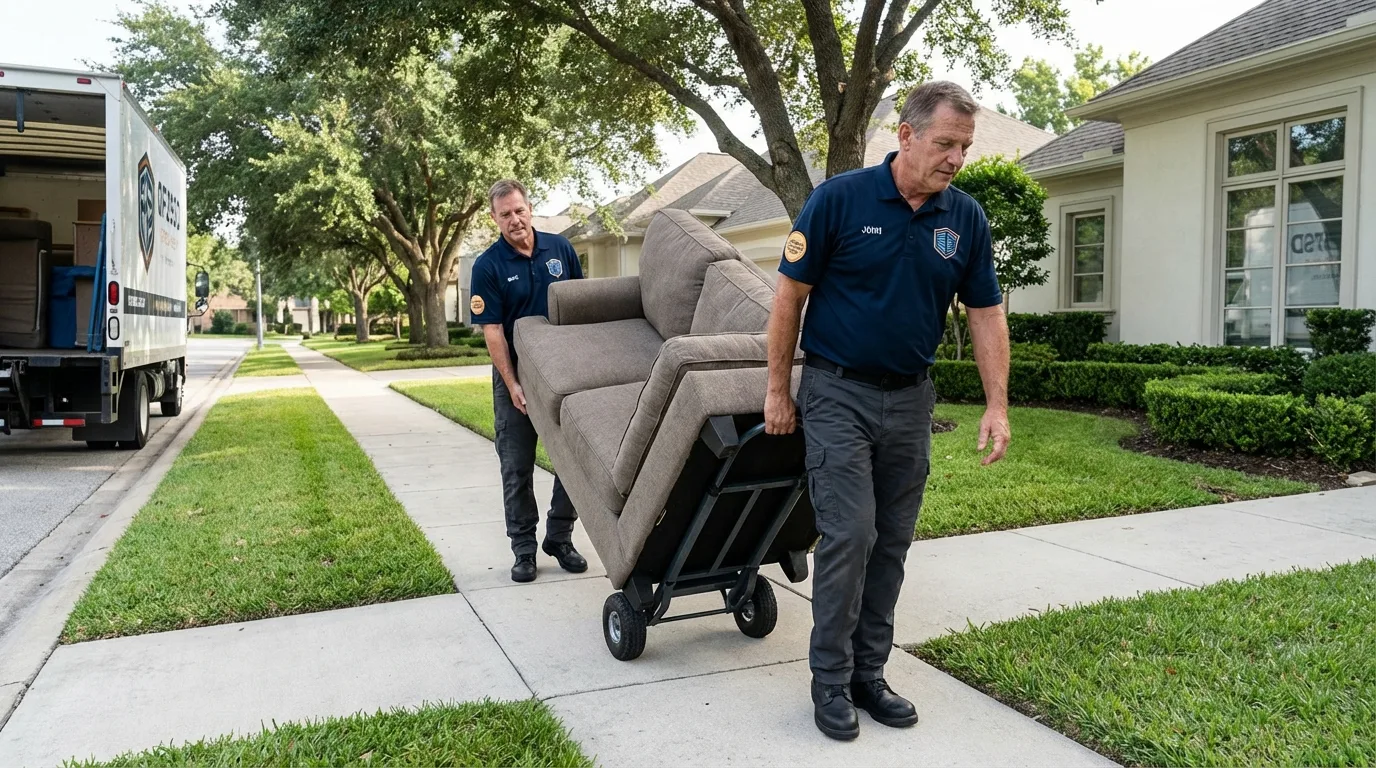 Local residential moving crew loading furniture in Malad City, ID