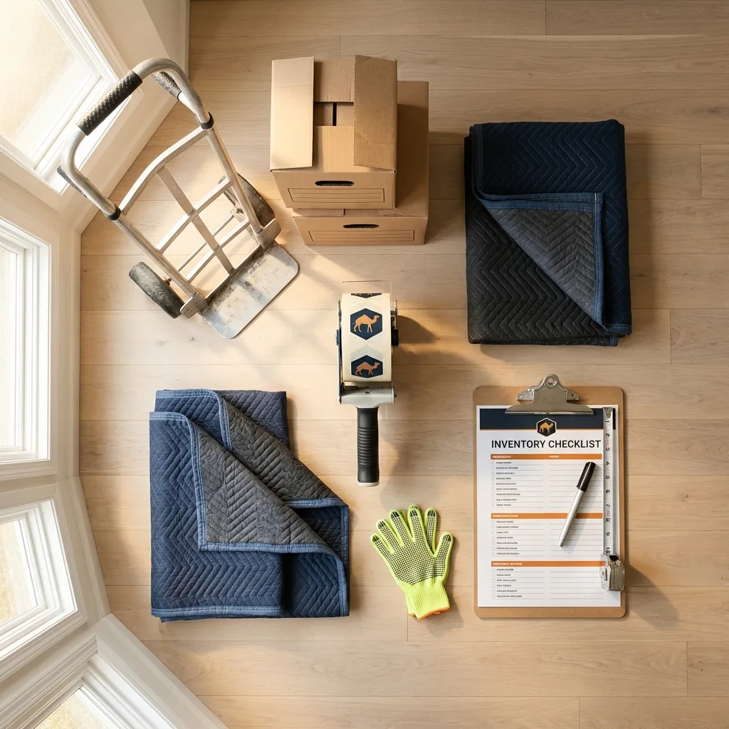 Professional moving supplies and packing materials layout for Malad City residential relocations